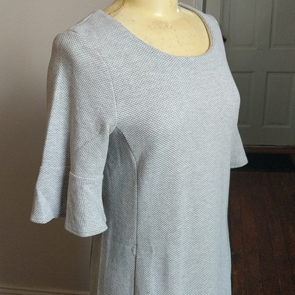 Tahari Tweed Shift with ruffles sleeves